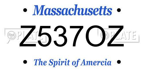 Z537OZ Massachusetts License Plate