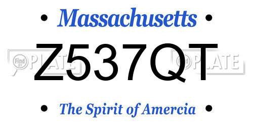 Z537QT Massachusetts License Plate