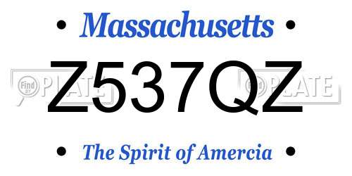 Z537QZ Massachusetts License Plate