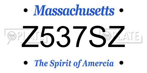 Z537SZ Massachusetts License Plate