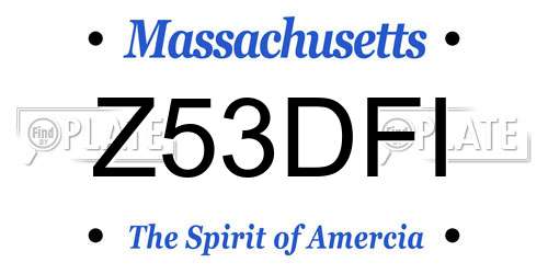 Z53DFI Massachusetts License Plate
