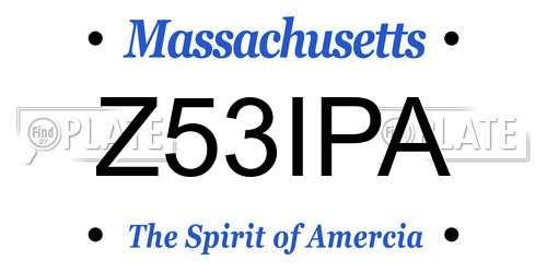 Z53IPA Massachusetts License Plate
