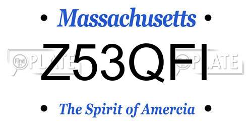 Z53QFI Massachusetts License Plate