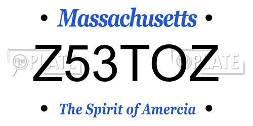 Z53TOZ Massachusetts License Plate