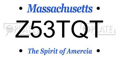 Z53TQT Massachusetts License Plate