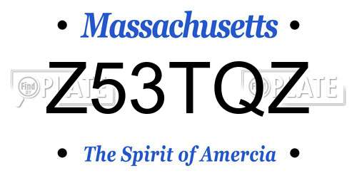 Z53TQZ Massachusetts License Plate
