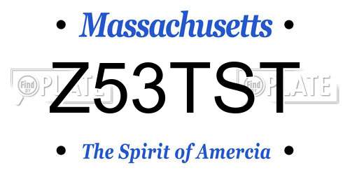 Z53TST Massachusetts License Plate