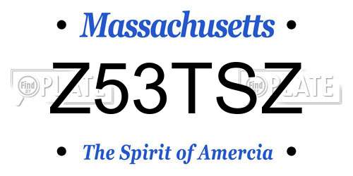 Z53TSZ Massachusetts License Plate