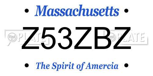 Z53ZBZ Massachusetts License Plate