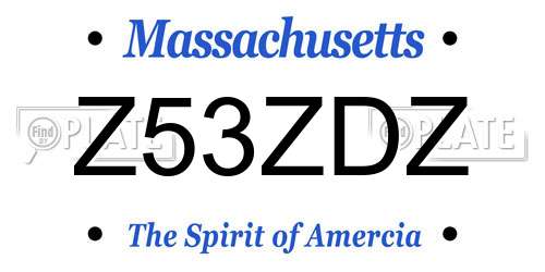 Z53ZDZ Massachusetts License Plate