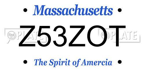Z53ZOT Massachusetts License Plate