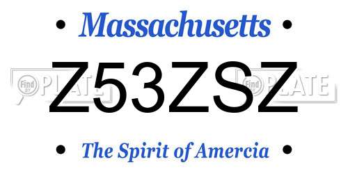 Z53ZSZ Massachusetts License Plate