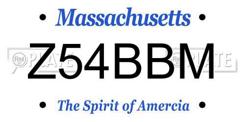 Z54BBM Massachusetts License Plate