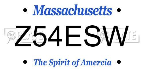 Z54ESW Massachusetts License Plate