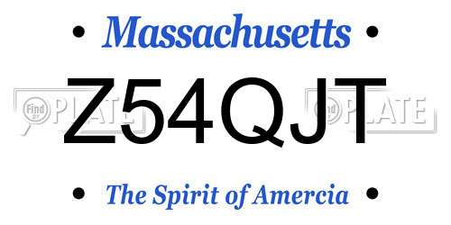Z54QJT Massachusetts License Plate