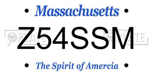 Z54SSM Massachusetts License Plate