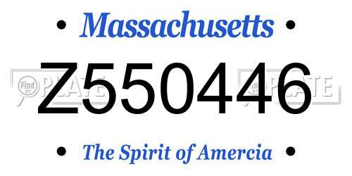 Z550446 Massachusetts License Plate