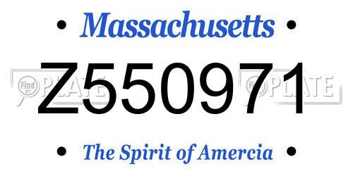 Z550971 Massachusetts License Plate