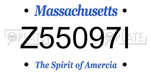 Z55097I Massachusetts License Plate