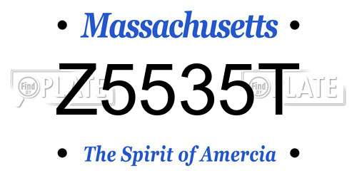 Z5535T Massachusetts License Plate