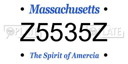 Z5535Z Massachusetts License Plate