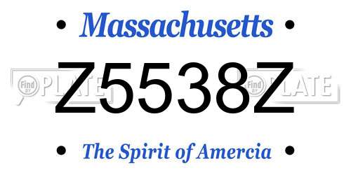Z5538Z Massachusetts License Plate