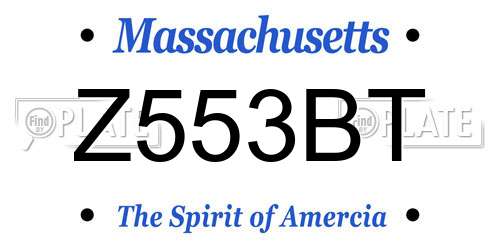 Z553BT Massachusetts License Plate