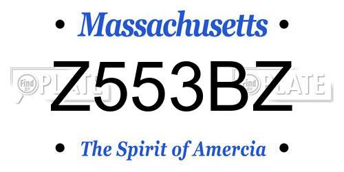 Z553BZ Massachusetts License Plate