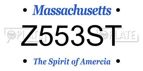 Z553ST Massachusetts License Plate