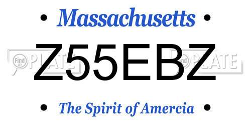 Z55EBZ Massachusetts License Plate