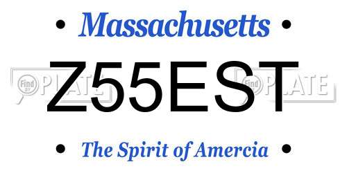 Z55EST Massachusetts License Plate