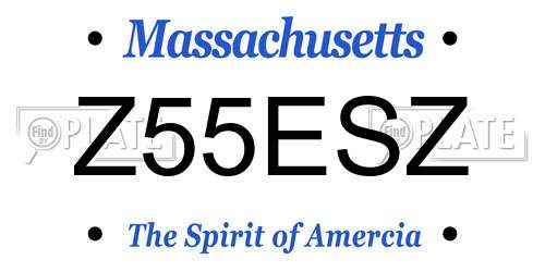 Z55ESZ Massachusetts License Plate