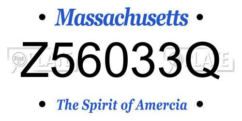 Z56033Q Massachusetts License Plate