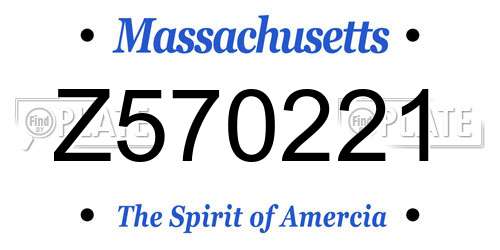 Z570221 Massachusetts License Plate