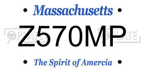Z570MP Massachusetts License Plate