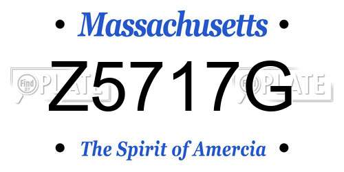Z5717G Massachusetts License Plate