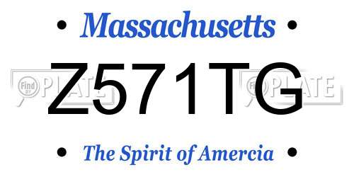 Z571TG Massachusetts License Plate