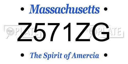 Z571ZG Massachusetts License Plate