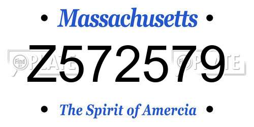 Z572579 Massachusetts License Plate
