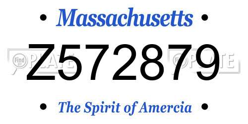 Z572879 Massachusetts License Plate