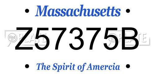 Z57375B Massachusetts License Plate