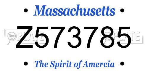 Z573785 Massachusetts License Plate