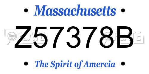 Z57378B Massachusetts License Plate