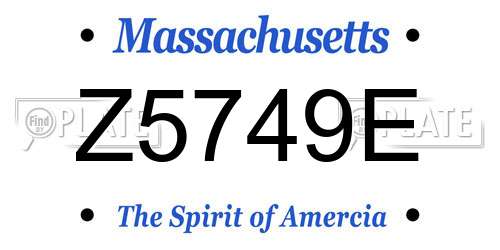 Z5749E Massachusetts License Plate