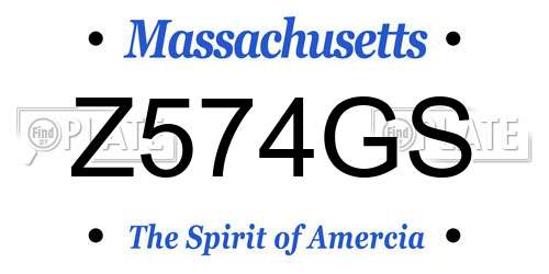 Z574GS Massachusetts License Plate