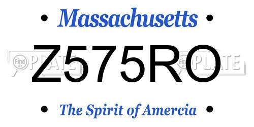 Z575RO Massachusetts License Plate