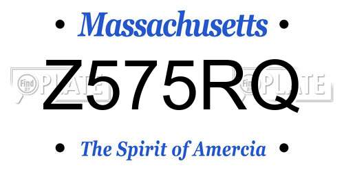 Z575RQ Massachusetts License Plate