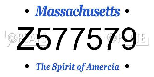 Z577579 Massachusetts License Plate