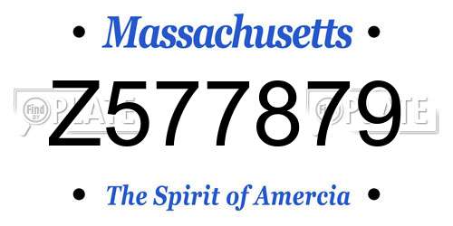 Z577879 Massachusetts License Plate
