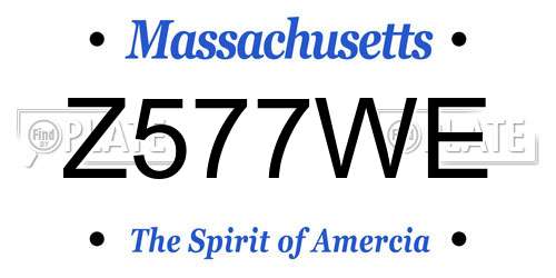 Z577WE Massachusetts License Plate